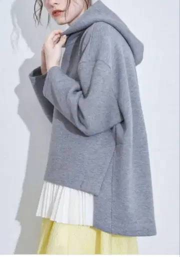 ELENDEEK 엘렌딕 아지메헴 블라우스 후드 더블 저지 그레이
