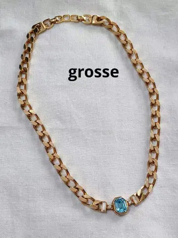 16j grosse 골드 체인 블루스톤 목걸이