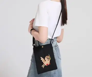 자수 올빼미 디자인 숄더백