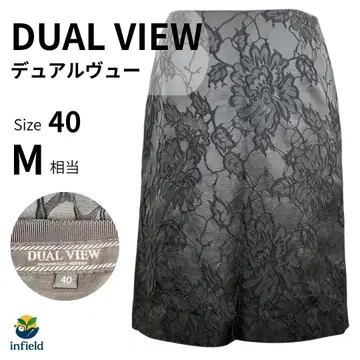 극미품 DUAL VIEW 듀얼뷰 레이스 스커트 40 M 블랙