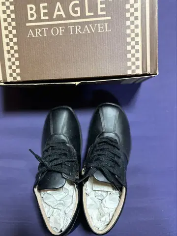 BEAGLE 블랙 캐주얼 슈즈 지퍼 포함 와이드핏