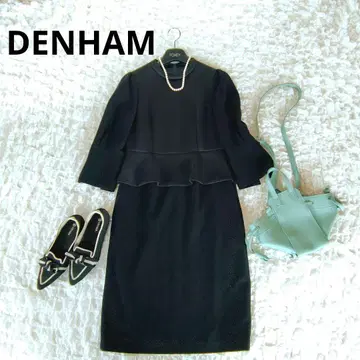 새상품급 DENHAM 38 사이즈 플럼 원피스 프릴 트리아세테이트