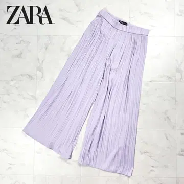 ZARA 플리츠 와이드 팬츠 가우초 팬츠 보라색 사이즈 26*GD708