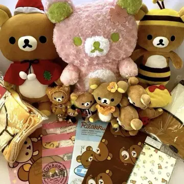 리락쿠마 봉제 인형 담요 냅킨 클리어 파일 레트로 묶음 판매