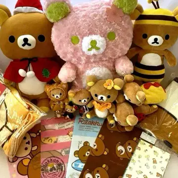 리락쿠마 봉제 인형 담요 냅킨 클리어 파일 레트로 묶음 판매