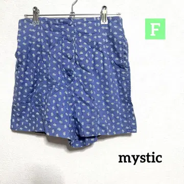 mystic 꽃무늬 하프 팬츠 파란색 4버튼