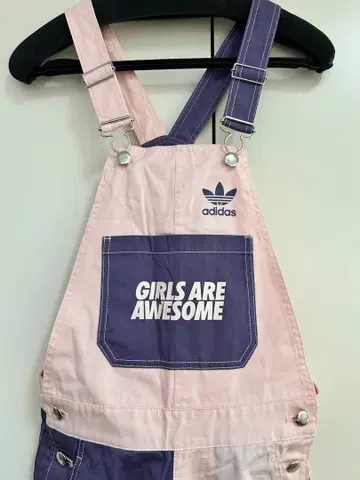 adidas 오버롤 핑크 보라색 바이컬러