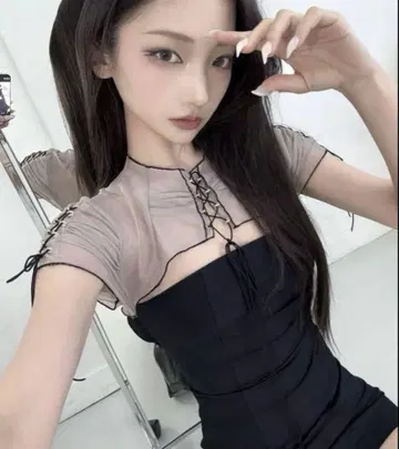 S 레이스업 드레스 미니 THEREDTHREAD
