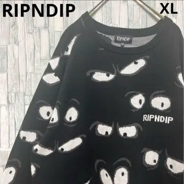 RIPNDIP 립푼딥 긴팔 니트 스웨터 올 패턴 XL 블랙