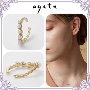 agete 펄 이어커프 귀걸이 한쪽 골드 액세서리 K10