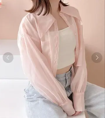 Heather AZATO 시어 숏 셔츠