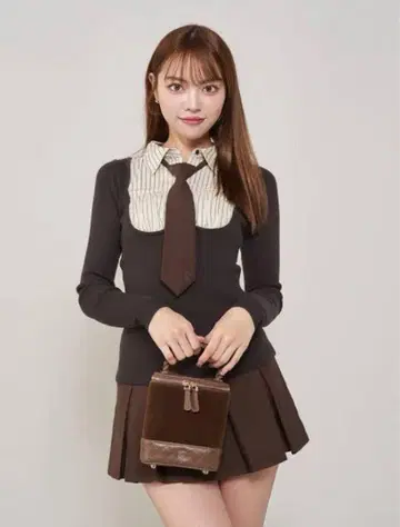 다리치 Darich 셔츠 도킹 니트 미니 원피스