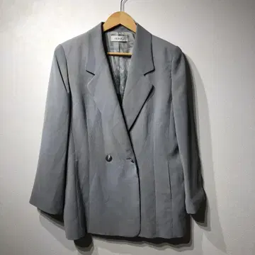 NONA 그레이 더블 버튼 테일러드 자켓