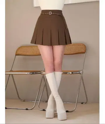 세미 와이드 플리츠 테일러드 미니 스커트