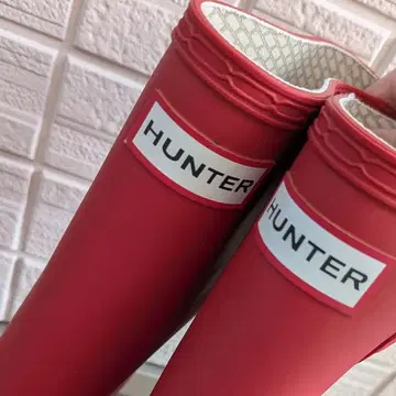 HUNTER 헌터 레인부츠 22cm 장화 레드 빨간색