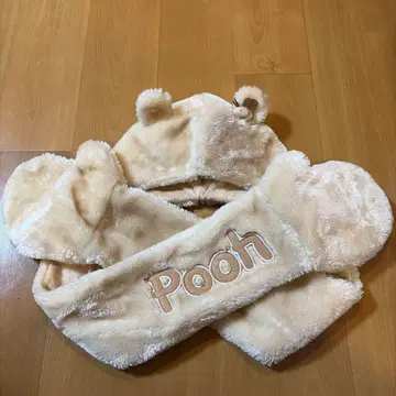 푸우 팬캡 머플러 디즈니
