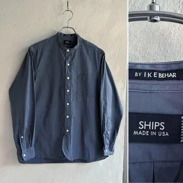 IKE BEHAR 밴드 카라 셔츠 아이크베하르 SHIPS USA제