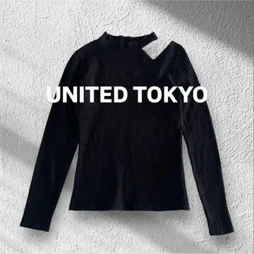 [ 새상품급 ] UNITED TOKYO 비대칭 상의 블랙 일본제