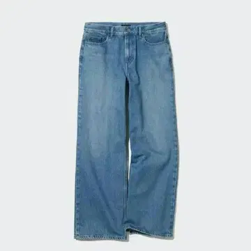 유니클로 로우라이즈 배기진 긴 길이 사이즈 24 64BLUE