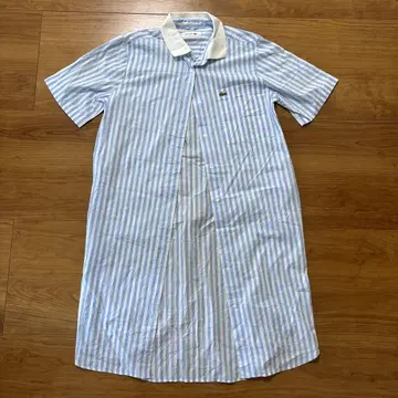 라코스테 LACOSTE 스카이블루 스트라이프 반팔 셔츠 원피스