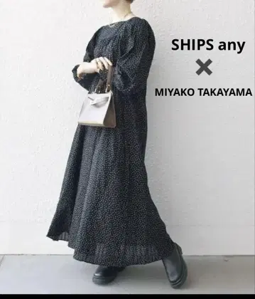 별주 MIYAKO TAKAYAMA 도트 맥시 원피스 블랙 페티코트 포함