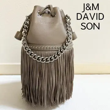 새상품급 J&M DAVIDSON 그레이 베이지 프린지 카니발 미니