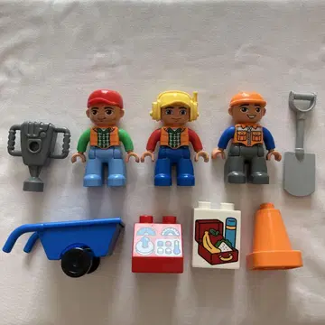(부품 9점만) LEGO 듀플로 공사장 10813 피규어 3개 포함