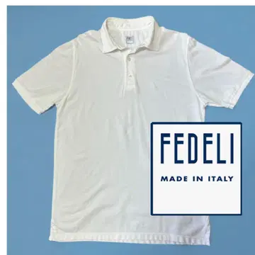 FEDELI 페델리 화이트 피케 셔츠 이탈리아제