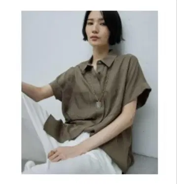 단 한 번 사용! 가르다 가란데 카키 카라 부착 셔츠 프리 사이즈