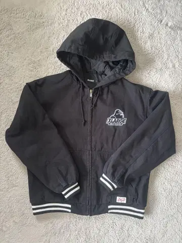 XLARGE 블랙 후드 부착 점퍼 M