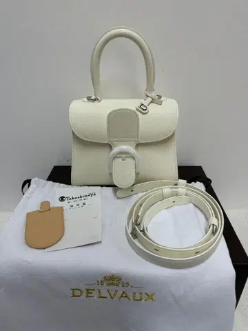 DELVAUX 델보 브리옹 미니 화이트 박스 카프 스킨 거울 포함