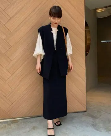 OTONA WRAP VEST SET UP DRESS ameri