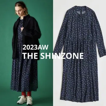 새상품급 THE SHINZONE 퍼플 플라워 드레스 원피스 36