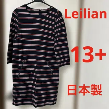 Leilian 레리안 보더 무늬 원피스 면 100% 일본제 13+
