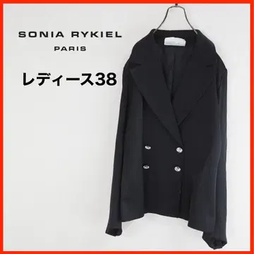 A3964*SONIA RYKIEL*자켓*더블 브레스트*무지*38*블랙