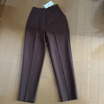 ZARA 브라운 턱 팬츠 S 초콜릿 브라운