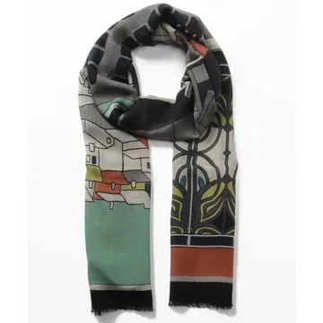 미사용 레리안 Leilian PLUS HOUSE 아트 프린트 스톨