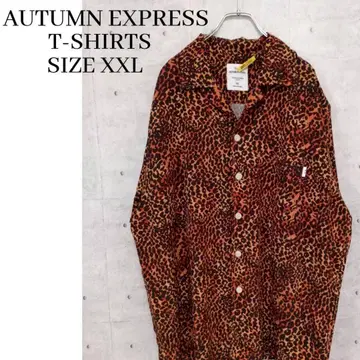 AUTUMN EXPRESS 반팔 셔츠 올 패턴 레오파드 무늬 XXL