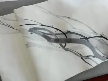 순수 실크 작가 작품 시오제 나고야 오비 먹 그림 작가 이름 키요코