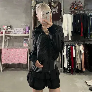 PUMA 푸마 나일론 트랙 블루종 보더 더블 지퍼 y2k