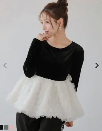 Fit more 새상품 2025AW 발레리나 튜튜 벨로아 상의 블랙