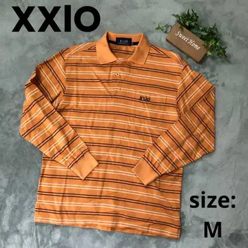 XXIO 오렌지 스트라이프 피케 셔츠 M