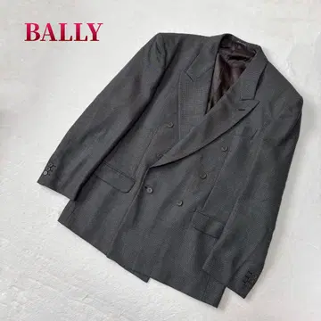 BALLY 더블 브레스트 체크 자켓 XXL 상당 이탈리아제 원단
