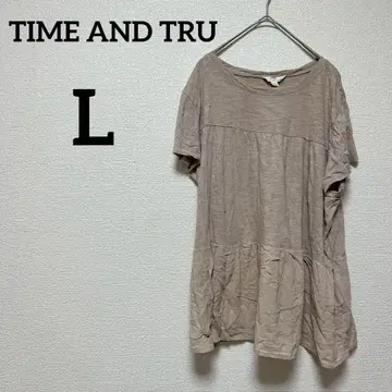 TIME AND TRU [ L ] 반팔 튜닉 베이지 루즈핏 내추럴