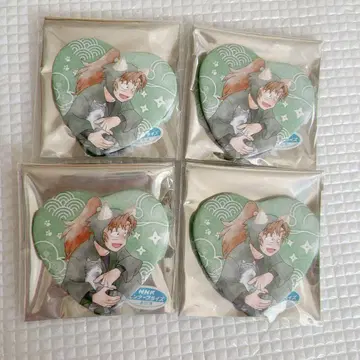 닌타마 란타로 젠포지 이사쿠 하트형 캔뱃지 난자타운