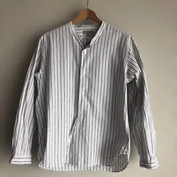 새상품급 마가렛 하웰 일본제 밴드 카라 스트라이프 셔츠