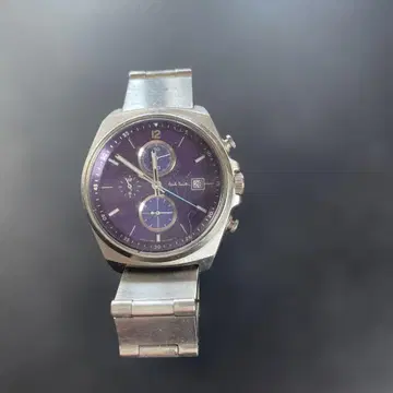 폴스미스 크로노그래프 손목시계 스테인리스 스틸 보라색