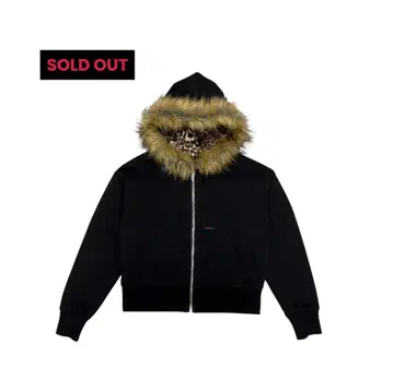 9/S project FUR ZIP HOODIE - BLACK
