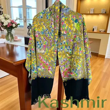KASHMIR 기모노 숄 카슈미르 자수 인도 전통 공예 새 기모노