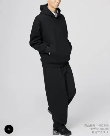 UNIQLO C 맨투맨 와이드 팬츠 M 사이즈 블랙 긴 길이